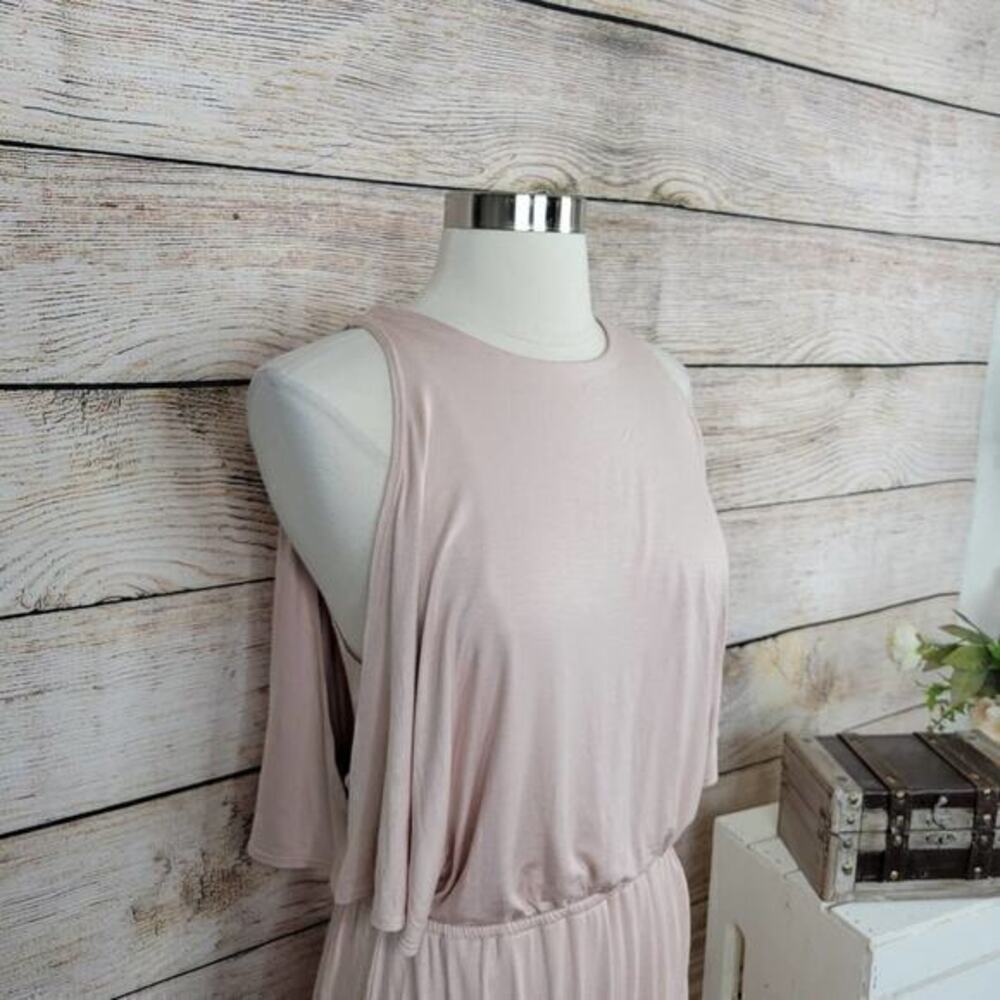 NWT Splendid Cold Shoulder Wrap Dress Tan‎ Beige Size Medium - Picture 2 of 11